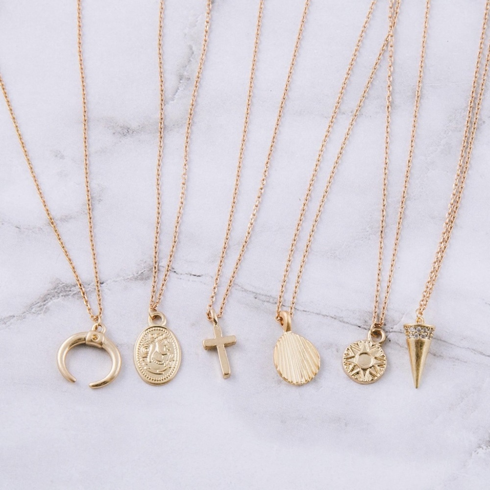 Brass Seashell Charm Necklace - Picture 2 of 3